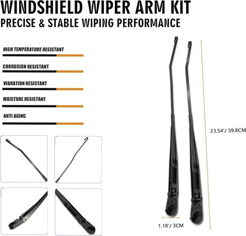 1 Pair Front Windshield Wiper Arm Compatible with Dodge 2005-2008 Ram 1500 2005-2009 Ram 2500 2005-2010 Ram 3500 2008-2010 Ram 4500 5500 Replace OE 42896 42897 55077132AC 55077133AC in Saudi Arabia
