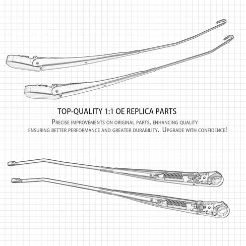 1 Pair Front Windshield Wiper Arm Compatible with Dodge 2005-2008 Ram 1500 2005-2009 Ram 2500 2005-2010 Ram 3500 2008-2010 Ram 4500 5500 Replace OE 42896 42897 55077132AC 55077133AC in Saudi Arabia