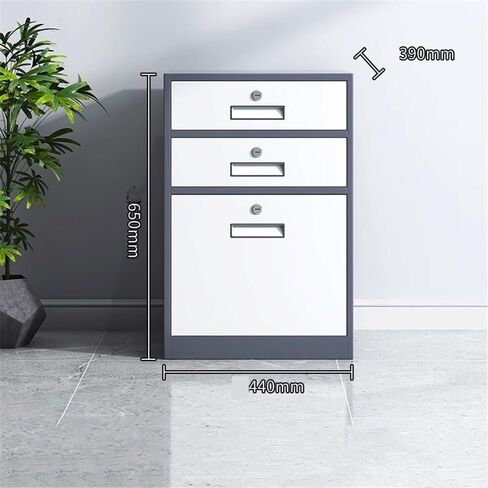 Filing Cabinet Office File Data Organizer Cabinet 3 Tier Large Capacity Drawer Cabinet Balcony Storage Storage Cabinet with Locks Drawer Cabinet(Black) in Saudi Arabia