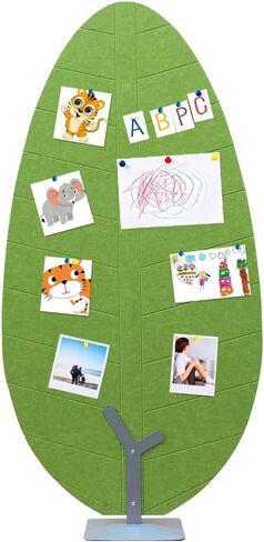 Cork Felt Bulletin Board with Stand, 70 x 36 Inches Large Reversible Colorful Notice Board(Green Leaf Design), Aluminum Frame Double-Sided, Cork Board for Office, School, Home in Saudi Arabia