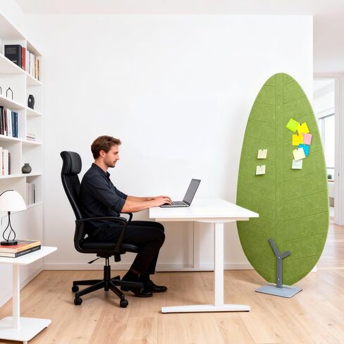 Cork Felt Bulletin Board with Stand, 70 x 36 Inches Large Reversible Colorful Notice Board(Green Leaf Design), Aluminum Frame Double-Sided, Cork Board for Office, School, Home in Saudi Arabia