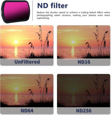 BLAUOCHI Magnetic Variable ND Filter Set Compatible with DJI OSMO Pocket 3/Pocket 4, 4 Pack CPL/ND16ND64/ND256,Neutral Density Filter for DJI Pocket 3 in Saudi Arabia