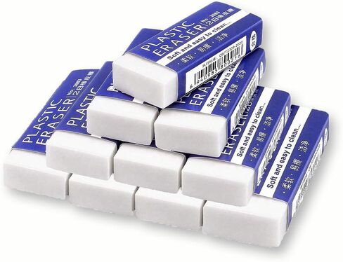 10 Pack Large White 2B Pencil Erasers - Premium Soft Erasers for School, Office & Art Drawing, Extra Strong Erasing Power in Saudi Arabia