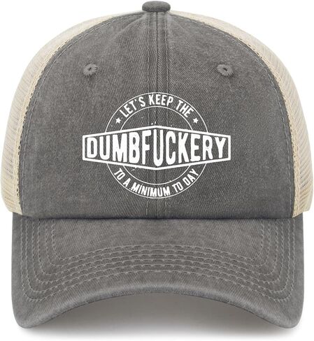 Funny Hat Lets Keep The Dumbfuckery to Minimum Today Hat Men Dad Hats Vintage Cap in Saudi Arabia