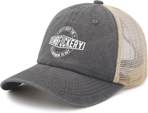Funny Hat Lets Keep The Dumbfuckery to Minimum Today Hat Men Dad Hats Vintage Cap in Saudi Arabia