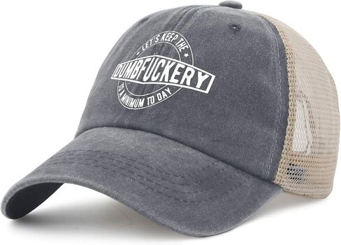 Funny Hat Lets Keep The Dumbfuckery to Minimum Today Hat Men Dad Hats Vintage Cap in Saudi Arabia