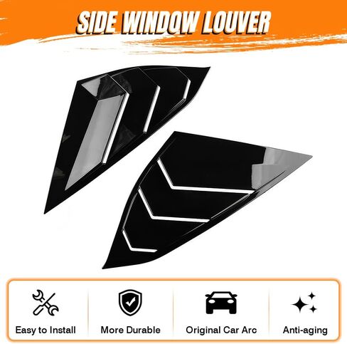 Side Window Louvers, Compatible with 2018-2022 Honda Accord Sedan, ABS Plastic Gloss Black OE Style Air Vent Scoop Shade Cover Blinds, 2PCS in Saudi Arabia