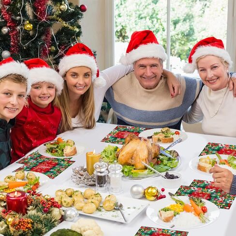 Avezano 100 pcs Christmas Paper Napkins 6.5 x 6.5" Disposable Holiday Napkins Set Merry Christmas Party Decorations in Saudi Arabia