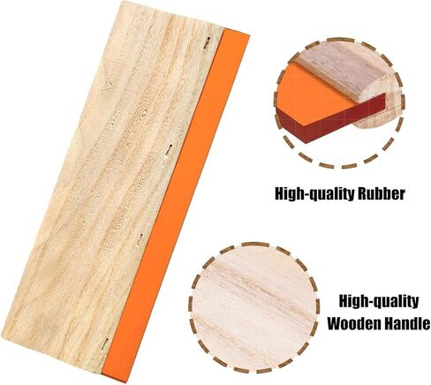 3 Pieces Screen Printing Squeegees - 3 Sizes (5.9/9.4/13.7 Inch) 75 Durometer Rubber Blade Wooden Handle, Suitable for Graphic/Textile Hand & Machine Printing in Saudi Arabia