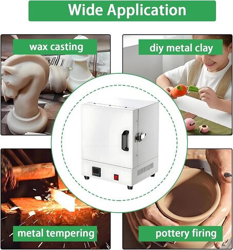 Electric Burnout Oven Kiln，2000W Compact Tabletop Melting Oven， 1150℃/2102℉ Max Temperature, for Jewelry Making, Metal Casting, Pottery Glazing and DIY Projects in Saudi Arabia