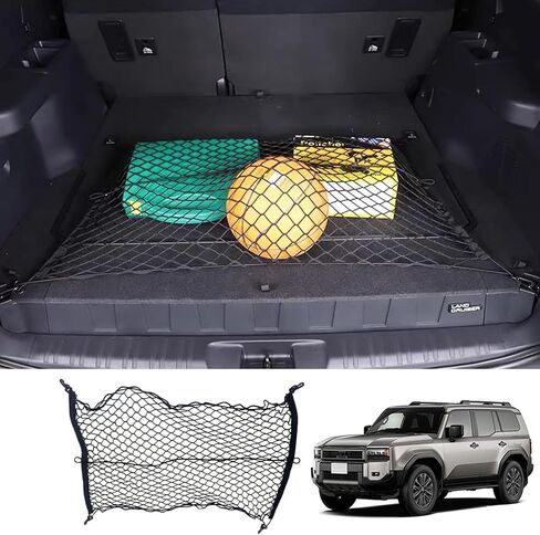 Rear Trunk Organizer Cargo Net for Suitable for 2024 2025 2026 Toyota Land Cruiser 250 1958 Prado Lc250 J250, Floor Style Cargo Net for SUV–Premium Mesh Car Trunk Organizer Vehicle Carrier Storage in Saudi Arabia