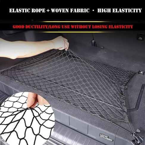 Rear Trunk Organizer Cargo Net for Suitable for 2024 2025 2026 Toyota Land Cruiser 250 1958 Prado Lc250 J250, Floor Style Cargo Net for SUV–Premium Mesh Car Trunk Organizer Vehicle Carrier Storage in Saudi Arabia