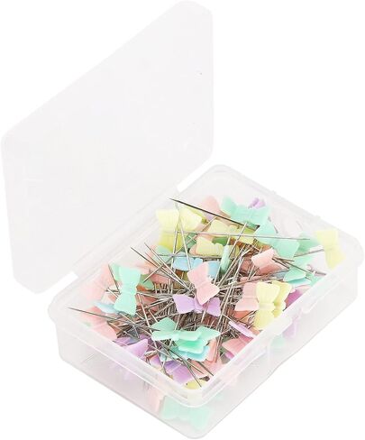 Button Head Sewing Pins Butterfly Bow Tie Straight Quilting Pins 100pcs Flat Head Stainless Steel Plastic for DIY Sewing Crafts Decorations (Bow tie) in Saudi Arabia