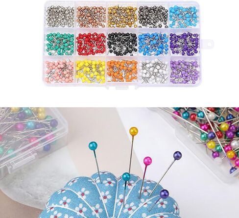 200/500/900Pcs 4mm Round Head Sewing Pins with Storage Box Color Coded Dressmaking for Quilting and Pattern Making Color Coded Fabric Holding in Saudi Arabia