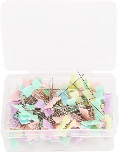 Button Head Sewing Pins Butterfly Bow Tie Straight Quilting Pins 100pcs Flat Head Stainless Steel Plastic for DIY Sewing Crafts Decorations (Bow tie) in Saudi Arabia