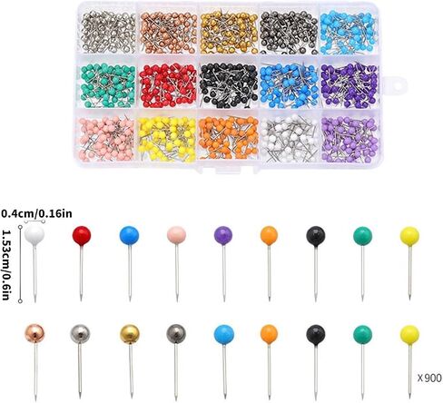 200/500/900Pcs 4mm Round Head Sewing Pins with Storage Box Color Coded Dressmaking for Quilting and Pattern Making Color Coded Fabric Holding in Saudi Arabia