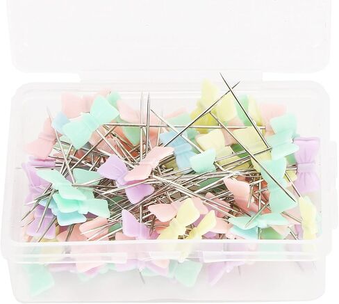 Button Head Sewing Pins Butterfly Bow Tie Straight Quilting Pins 100pcs Flat Head Stainless Steel Plastic for DIY Sewing Crafts Decorations (Bow tie) in Saudi Arabia