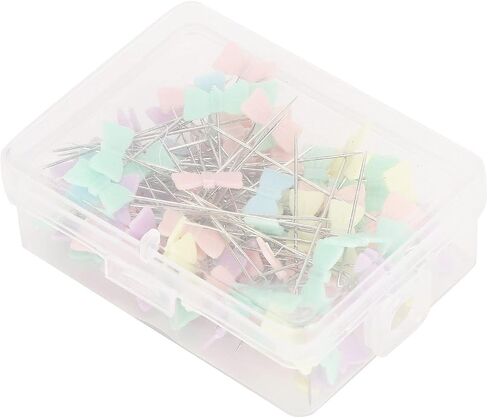 Button Head Sewing Pins Butterfly Bow Tie Straight Quilting Pins 100pcs Flat Head Stainless Steel Plastic for DIY Sewing Crafts Decorations (Bow tie) in Saudi Arabia