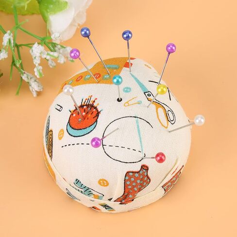 Quilting Pins Sewing Pins Ball Head Pins 500Pcs Mixed Color Bead Needles with Orange Fabric Covered Pin Cushion Bottle for Crafting Sewing and Ornament Decoration in Saudi Arabia