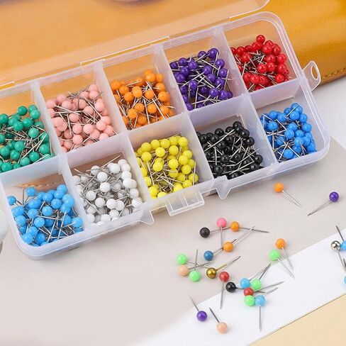 200/500/900Pcs 4mm Round Head Sewing Pins with Storage Box Color Coded Dressmaking for Quilting and Pattern Making Color Coded Fabric Holding in Saudi Arabia