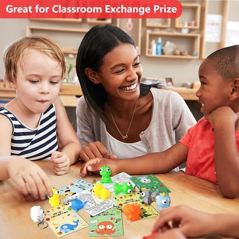 Classroom Christmas Gifts for Students 24 Pack Popping Eyes Animal Keychains Christmas Gifts for Students from Teachers, Classroom Exchange Prizes in Saudi Arabia
