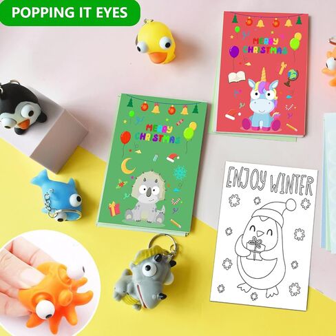 Classroom Christmas Gifts for Students 24 Pack Popping Eyes Animal Keychains Christmas Gifts for Students from Teachers, Classroom Exchange Prizes in Saudi Arabia
