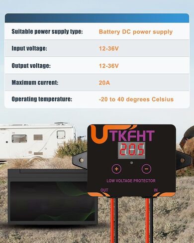 Upgrade DC12-36V Low Voltage Protector, Digital Disconnect Switch, Current Cutoff Module for Lead-Acid, Lithium-Ion Batteries and Power Wheel Adapter in Saudi Arabia