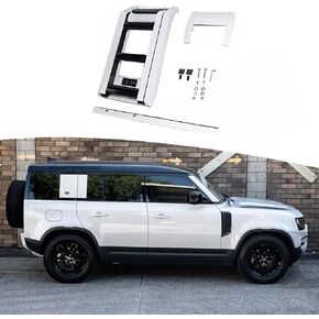 سلم جانبي لرف السقف قابل للرفع يناسب Land Rover Defender 110 2020-2026 سلم رفع قابل للطي (أبيض فوجي) in Saudi Arabia