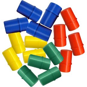 قطع غيار ألعاب لوح المشاكل - مجموعة مكونة من 16 قطعة (أحمر، أخضر، أزرق، أصفر) - المحركون والبيادق والأوتاد in Kuwait