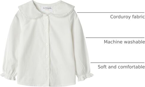 Mud Kingdom Little Girls Corduroy Shirt Button Down Long Sleeve Lace Collar in Kuwait