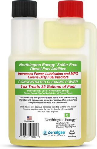 منظف ​​حاقن وقود الديزل الإضافي 5 في 1 من Diesel Boost Plus، يستعيد التشحيم وMPG. يمنع تبلور الوقود. زجاجة ضغط سعة 8 أونصة تعالج ما يصل إلى 200 جالون من الوقود. خالٍ من الكبريت، صُنع في الولايات المتحدة الأمريكية in Kuwait