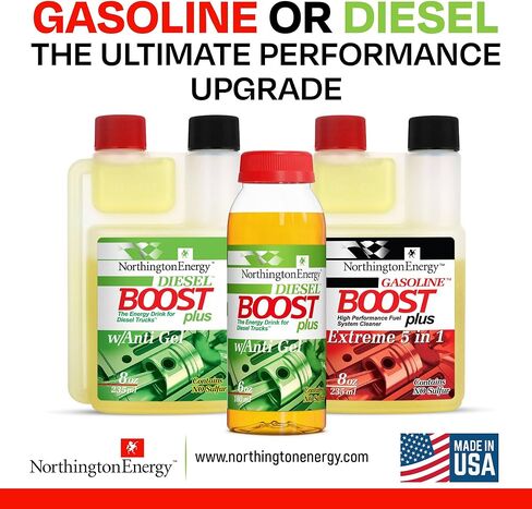 منظف ​​حاقن وقود الديزل الإضافي 5 في 1 من Diesel Boost Plus، يستعيد التشحيم وMPG. يمنع تبلور الوقود. زجاجة ضغط سعة 8 أونصة تعالج ما يصل إلى 200 جالون من الوقود. خالٍ من الكبريت، صُنع في الولايات المتحدة الأمريكية in Kuwait