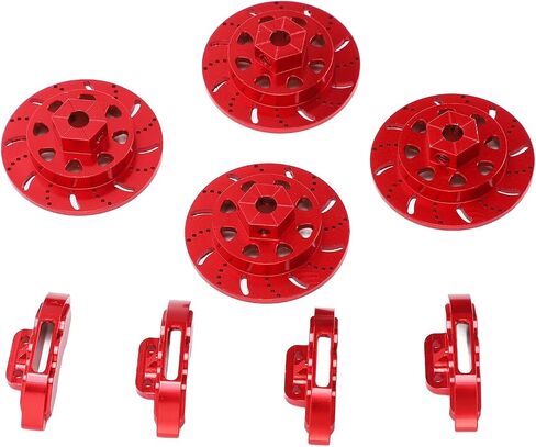 RC Brake Disc Aluminum Alloy | High Strength 1/10 Scale Upgrade Components for Axial RBX10 | Metal Brake Disc for RC Crawler Cars/Rock Racers/Off - Road Vehicles (Red) in Saudi Arabia