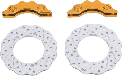 SUNGOOYUE RC Car Brake Disc Caliper Set,Aluminum Alloy 3D Design for Realism Lightweight Anti Deformation with Simulated Caliper Components for RC Crawler Car (Gold) in Saudi Arabia