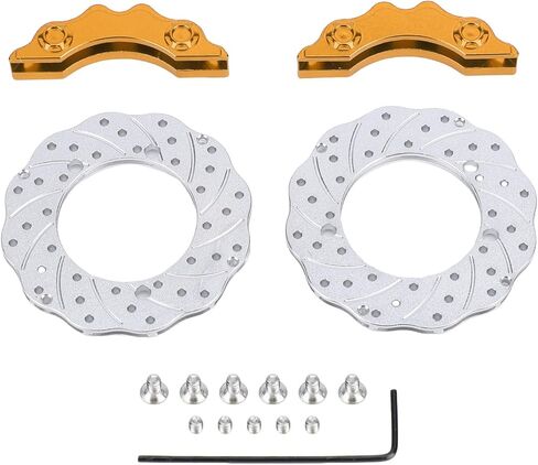 SUNGOOYUE RC Car Brake Disc Caliper Set,Aluminum Alloy 3D Design for Realism Lightweight Anti Deformation with Simulated Caliper Components for RC Crawler Car (Gold) in Saudi Arabia