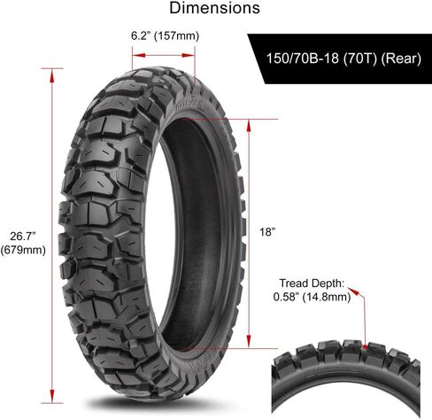 TUSK 2Track Adventure Tire Rear 150/70B-18 (70T) for KTM 1090 Adventure R 2017-2019 in Saudi Arabia