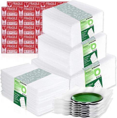 Moving supplies,200 Pack Cushion Foam Pouches, (16x16 Inch, 7x12 Inch, 8x8 Inch, 7.5x7.5 Inch) Packing Supplies for Moving, Packing, Transportation and Storage, Incidental 120Fragile Stickers in Saudi Arabia