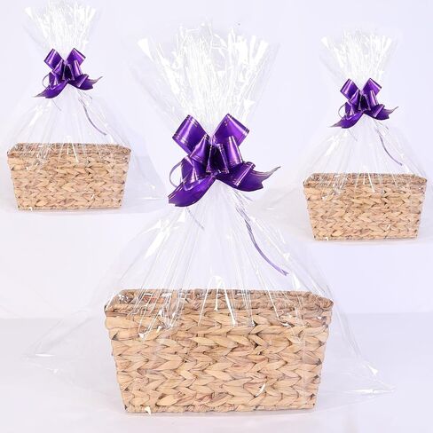 Gift Baskets Empty, Woven Storage Basket , Baby Shower Organizer, Nursery Toy Bin with Gift Bags and Ribbons – Natural color (1-Pack) in Saudi Arabia