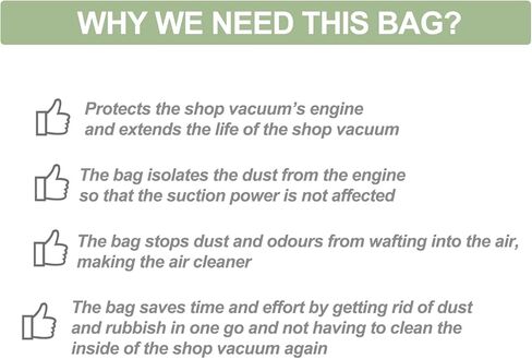 20 عبوة من أكياس الغبار VF3501 بديلة لمكنسات Ridgid & Workshop 3-4.5 جالون، متوافقة مع Ridgid Shop Vac & Workshop 3-4.5 جالون، قطعة بديلة # RIDGID VF3501 / WORKSHOP WS32045F in Kuwait
