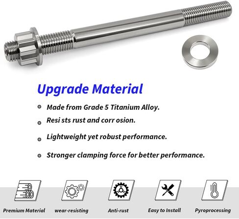 Titanium Cylinder Studs Cases Stud Kit For Yamaha Grizzly 660 Raptor 660R Rhino 660 OEM#90105-10650-00 90105-10649-00 in Saudi Arabia