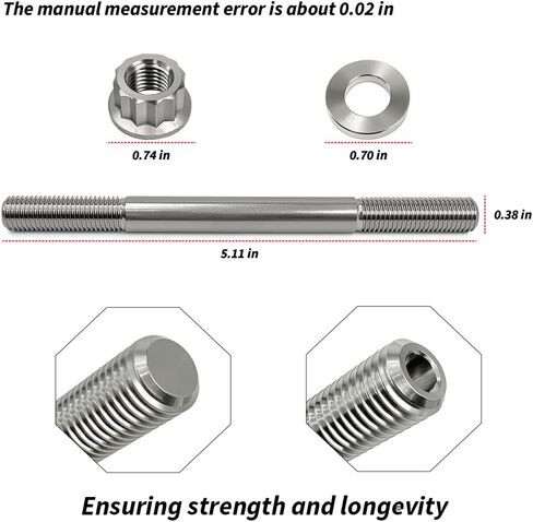 Titanium Cylinder Studs Cases Stud Kit For Yamaha Grizzly 660 Raptor 660R Rhino 660 OEM#90105-10650-00 90105-10649-00 in Saudi Arabia