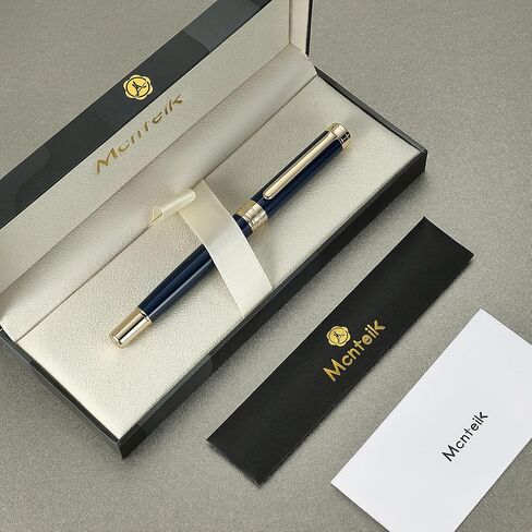 Blue Lacquer Rollerball Pen - Stunning Luxury Pen, 24K Gold Plating, Schmidt Refill, Precision Flow Ink, Fancy Roller Ball Gift Set for Men & Women, Professional, Executive Office, Nice Pens in Saudi Arabia