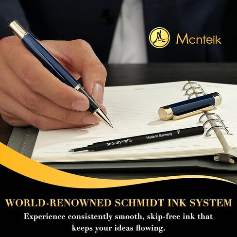 Blue Lacquer Rollerball Pen - Stunning Luxury Pen, 24K Gold Plating, Schmidt Refill, Precision Flow Ink, Fancy Roller Ball Gift Set for Men & Women, Professional, Executive Office, Nice Pens in Saudi Arabia