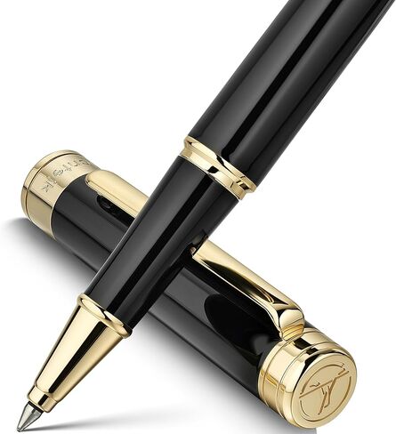 Blue Lacquer Rollerball Pen - Stunning Luxury Pen, 24K Gold Plating, Schmidt Refill, Precision Flow Ink, Fancy Roller Ball Gift Set for Men & Women, Professional, Executive Office, Nice Pens in Saudi Arabia
