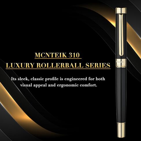 Blue Lacquer Rollerball Pen - Stunning Luxury Pen, 24K Gold Plating, Schmidt Refill, Precision Flow Ink, Fancy Roller Ball Gift Set for Men & Women, Professional, Executive Office, Nice Pens in Saudi Arabia