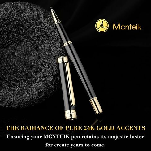 Blue Lacquer Rollerball Pen - Stunning Luxury Pen, 24K Gold Plating, Schmidt Refill, Precision Flow Ink, Fancy Roller Ball Gift Set for Men & Women, Professional, Executive Office, Nice Pens in Saudi Arabia