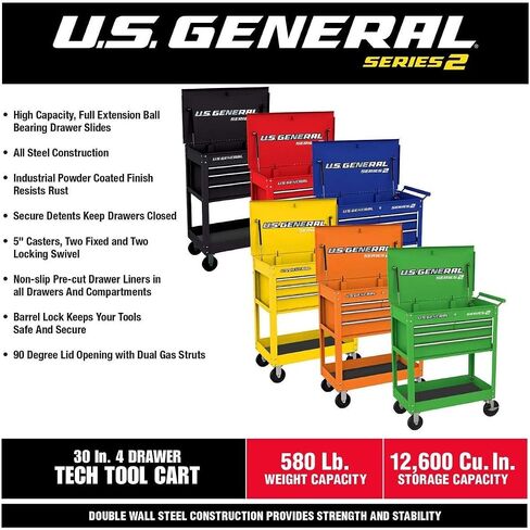 NEW!!! 2020 Design 30 In. 4 Drawer Presidential Black Tech Cart in Saudi Arabia