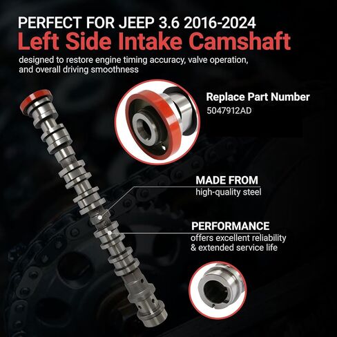 3.6 Left&Right and Intake&Exhaust Camshaft Fit For Jeep Wrangler Grand Gladiator Grand Cherokee Dodge Durango Pacifica Chrysler Voyager Ram ProMaster 1500 2500 3500 V6 3.6L 2016-2024 in Saudi Arabia