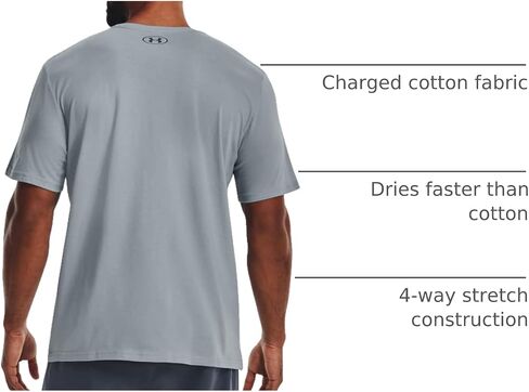 Under Armour Men's Global Foundation Short-Sleeve T-Shirt, (465) Harbor Blue/Harbor Blue/White, Small in Saudi Arabia