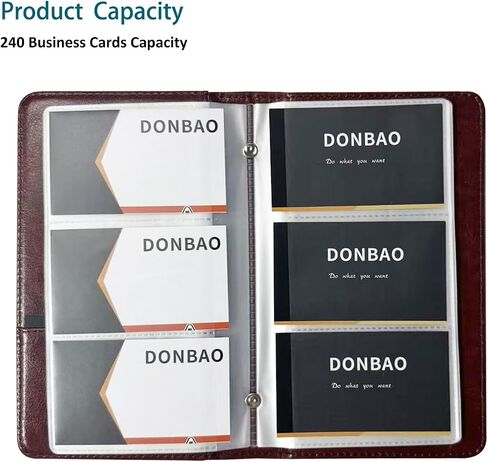 Leather Professional Business Card Holder Book Organizer, 240 Capacity Credit Card Booklet, Premium PU Name Cards Storage Folder with Soft Cover for Men/Women (Carbon Fiber Black) in Saudi Arabia